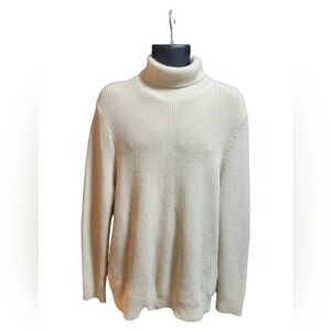 H&M Cream Knit Sweater with Black Label